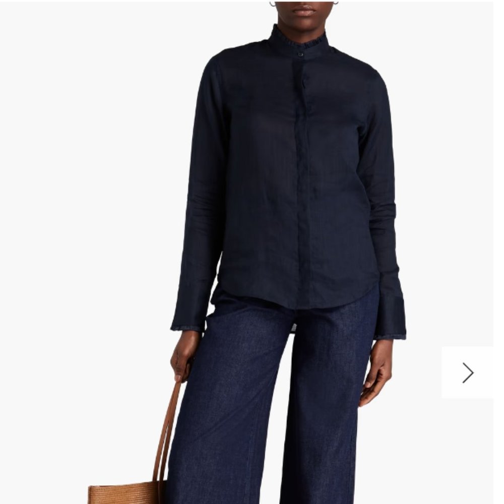 rag & bone Jordan Ramie Shirt Size Small Midnight Blue NWOT - Picture 2 of 11